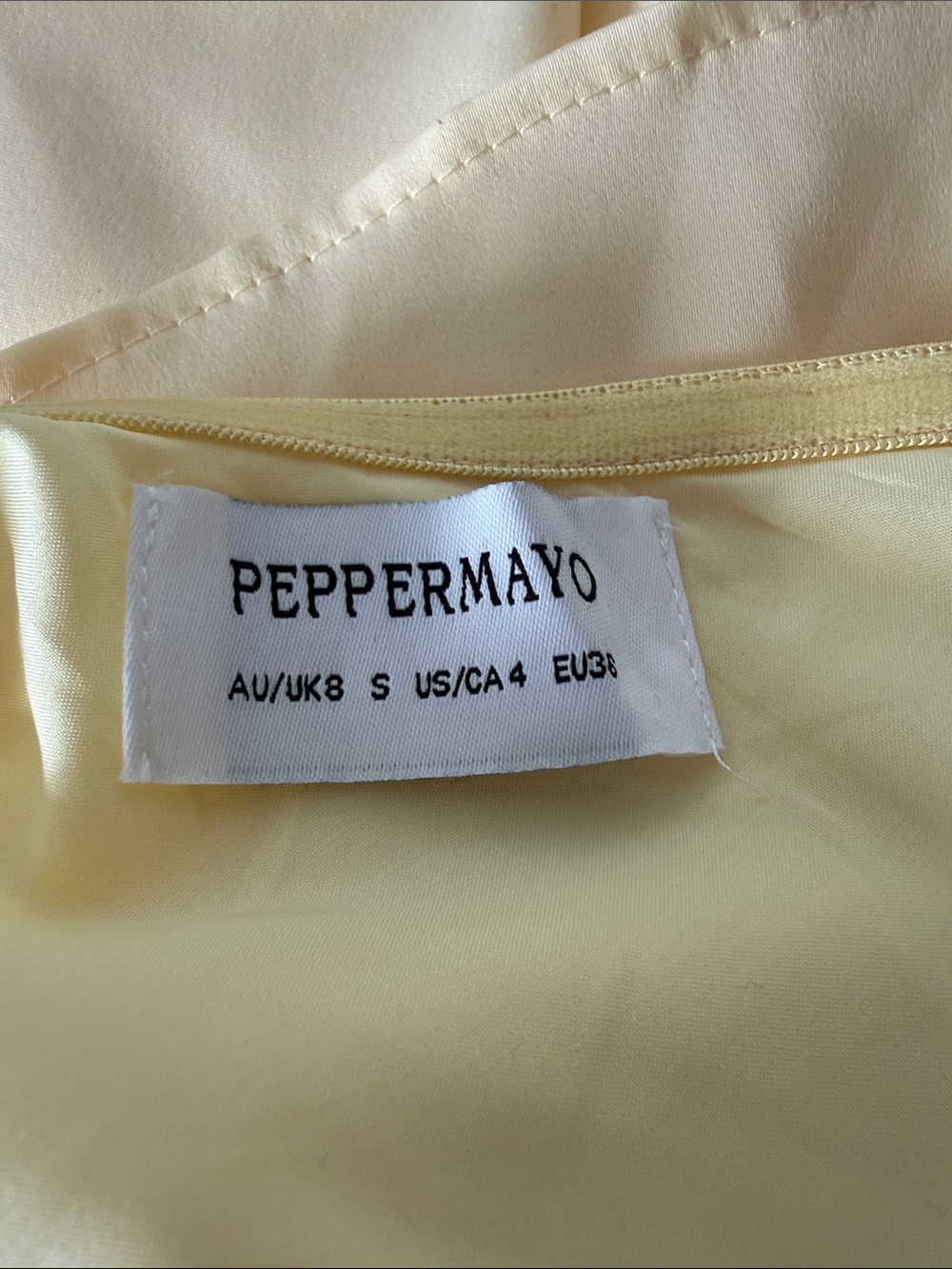 New Peppermayo Strapless Pale Yellow High-Low Dress - Picture 2 of 5